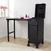 Pro Rolling Manicure Nail Table W/ Station Vanity Make Up Studio Trolley Mirror