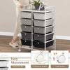 Storage Trolley 10-Drawer Rolling Utility Cart Kitchen Organizer w/Wheel