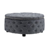 Round Ottoman Footstool With Button Coffee Side Table Pouffe Living Room Bedroom