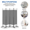 Folding 4 Panels Carbon Steel Frame Room Divider Wall Privacy Screen Protector