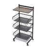 3/4/5 Tier Kitchen Trolley Storage Rack Cart Slim Rolling Trolley W/ Wheels