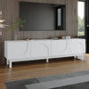 TV Stand 169cm TV Unit Cabinet Storage Sideboard White Wave-Shaped Doors Modern