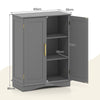 GAINOOM Bathroom Gray Floor Storage Cabinet 80cm Cupboard Buffet Cabinet
