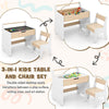 Kids Table and Chair Set w/ Storage and Paper Roll Holder-White