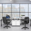 Home Office Chair Leather Computer Chair Adjustable Study Chair with Arms Black