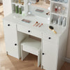 Dressing Table With Led Mirror Drawers Stool Set Makeup Desk Vanity Table Lights