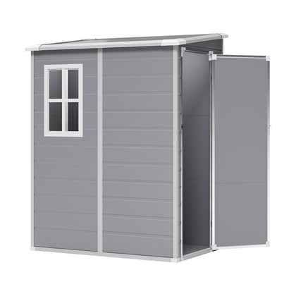 5 x 4ft Outdoor Storage Shed Plastic Garden Shed w/ Lockable Door for Manor Yard