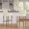2x Linen Padded Breakfast Bar Stools Kitchen Pub Barstools Counter High Chair