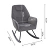 Frosted Velvet Upholstered Rocking Chair Home Office Relaxing Glider Armchairs