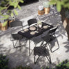 Rattan Effect Metal Folding 4ft Table & 4 Chairs Outdoor Indoor Furniture Dining