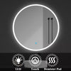 Round Bathroom Mirror with Bluetooth 3 LED Lights Illuminated Demister