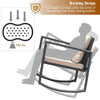 3 Pcs Outdoor Rocking Bistro Set PE Rattan Rocking Chair Set w/Cushion