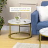 Coffee Table Set Of 2, Round Nest Of Tables Modern Side Tables For Living Room