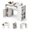 Counter Height Sewing Table Artwork Sewing Workstation With 14 Open Compartments