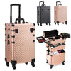 Large Makeup Trolley Case Mobile Beauty Vanity Hairdressing Case with Drawer Box