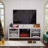 178cm TV Stand Unit Cabinet Recessed 23" Electric Fireplace with Storage Shelves