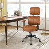 Leathaire Computer Chair Ergonomic Office Chair w/Spring Cushion Seat-Brown