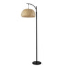 Tall Standing Floor Lamp Standard Living Room LED Bulbs Bamboo Bell Lampshade