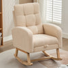 Rocking Chair w/ Adjustable Footrest for Living Room Teddy Fabric Rocking Chair