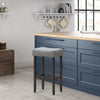 Set of 2 Saddle Bar Stools Backless Counter Stool W/ Upholstered Sponge Cushion