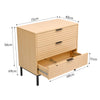 Chest of 3 Drawers Wood Bedside Table Cabinet Desk Bedroom Furniture Metal Legs