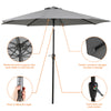 2.7M Round Garden Parasol Sun Shade Patio Hanging Umbrella with Crank Tilt Base