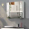 LED Bathroom Mirror Cabinet Storage Shelves Shaver Socket Anti-fog Wall Mounted