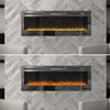 Black Glossy Tempered Glass Panel Electric Fireplace Inset/Wall Mounted/12 Flame