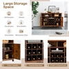 Buffet Cabinet with 9-Bottle Wine Rack Farmhouse Storage Sideboard Rustic