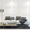 3D Cube Geometric Panelling Feature Wall Rhombus Plaster Panel Effect Wallpaper