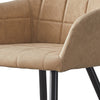 Set of 2 Cream Faux Leather Dining Chairs Armchairs Kitchen Dining Room Modern