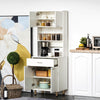 Wooden Tall Cabinet Cupboard Kitchen Living Room Side Table Storage with Doors