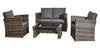 Rattan Garden Sofa Set Outdoor Furniture Mix Grey 4 Piece Table Chairs & Cushion