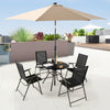 86 cm Patio Dining Table Round Accent Table w/3.5 cm Umbrella Hole
