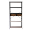 5 Tier Metal Wooden Bookcase Bookshelf Industrial Storage Display Shelving Unit
