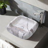 Bathroom Marble Effect Vanity Ceramic Wash Basin Cloakroom Sink Counter Top Bowl