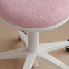 Rotating Vanity Stool Makeup Chair Adjustable Height w/Bowknot Backres & Wheels