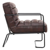 Upholstered Distressed Faux Leather Tan Armchair Chair Lounge Sofa Living Room