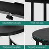 Modern Nesting Coffee Table Set of 2 - Black Round Wood for Living Room