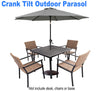 2.7M Round Garden Parasol Sun Shade Patio Hanging Umbrella with Crank Tilt Base
