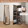 Free-standing Jewelry Armoire Lockable Jewelry Storage Organizer Jewelry Cabinet