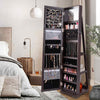 360° Swivel Armoire Storage Unit w/Full Length Mirror-Coffee