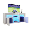 120cm White High Gloss TV Table Stand Entertainment Cabinet Unit with LED Light