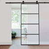 Sliding Barn Door Glass Door Hardware Kit 6-7FT / Door with Track Kit Unit