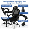 High Back Mesh Desk Chair with Retractable Footrest