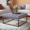 Upholstered Coffee Table Square Pouffe Stool Chair Seat Sofa Side Footstool Grey