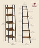 Ladder Shelf 5-Tier Narrow Shelf Bookshelf Rustic Brown and Black LLS109B01