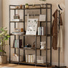 Bookshelf Living Room Bookcase 6-Tier Storage Shelf, Office, Study, Rustic Brown