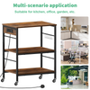 Kitchen Bakers Rack Steel Wood Multi Tier Microwave Oven Stand Coffee Bar Statio