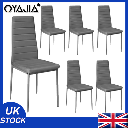 6×Dining Chairs HIGH BACK Seat Kitchen Room Furniture Upholstered Armless Yaxjth